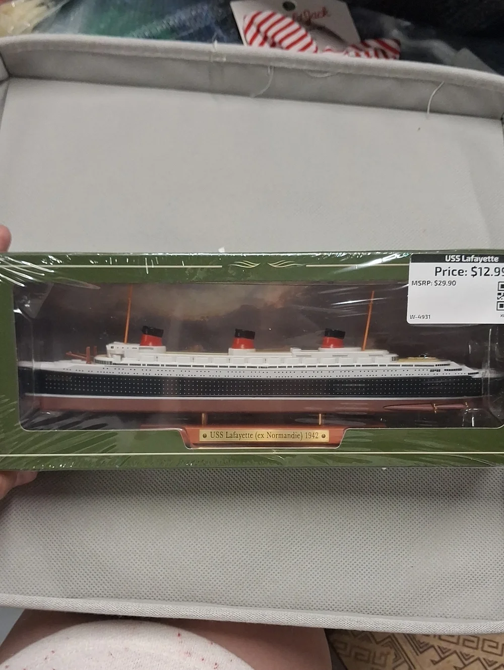 USS Lafayette Model Ship in White, Black and Red - Home Accents